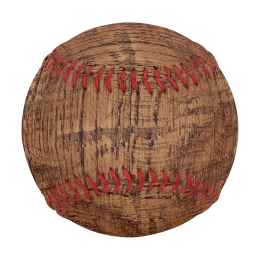 険しい栗のオークの木目 野球ボール (正面)