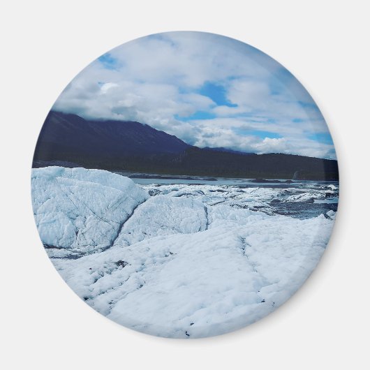 険しい氷河の景観磁石 マグネット (正面)