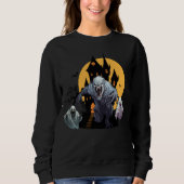 険しい笑みを浮かべる幽霊 スウェットシャツ (正面)