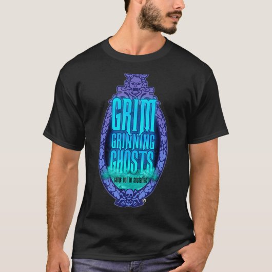 険しい笑顔の幽霊幽霊のよく出る社交ティ男性へー Tシャツ (正面)