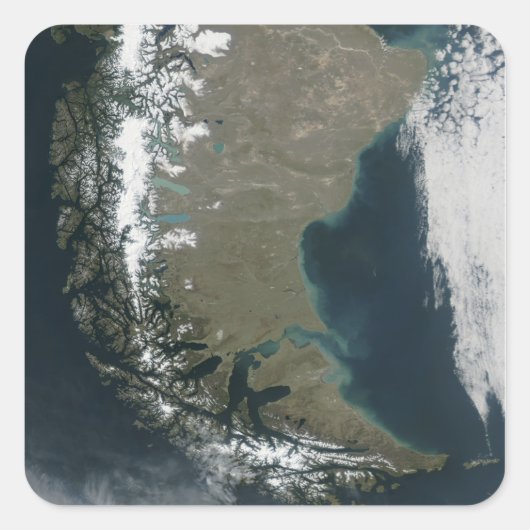 険しい雪をかぶったアンデス山脈 スクエアシール (正面)