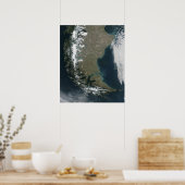 険しい雪をかぶったアンデス山脈 ポスター (キッチン)