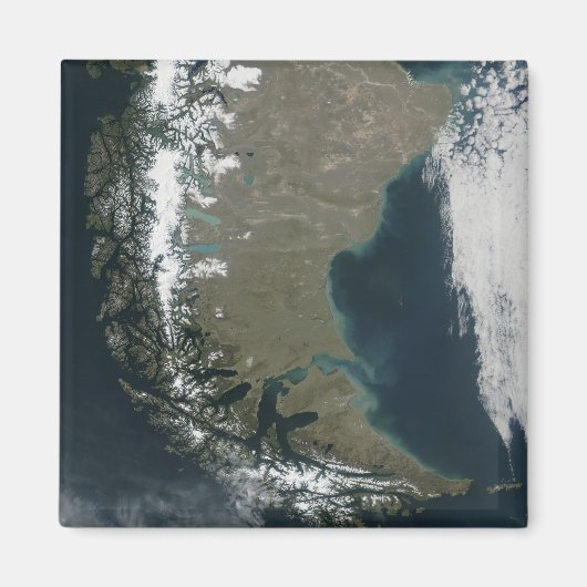 険しい雪をかぶったアンデス山脈 マグネット (正面)