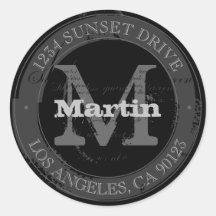 険しい顔 |ブラック&グレー差出人住所