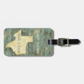 険しく動揺してで古い板のテキサス州の荷物のラベル ラゲッジタグ (正面横)