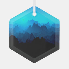 険素朴しい青いギザギザ山のサンキャッチャー ガラスオーナメント