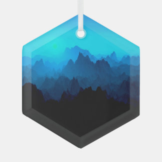 険素朴しい青いギザギザ山のサンキャッチャー ガラスオーナメント