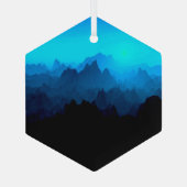 険素朴しい青いギザギザ山のサンキャッチャー ガラスオーナメント (裏面)