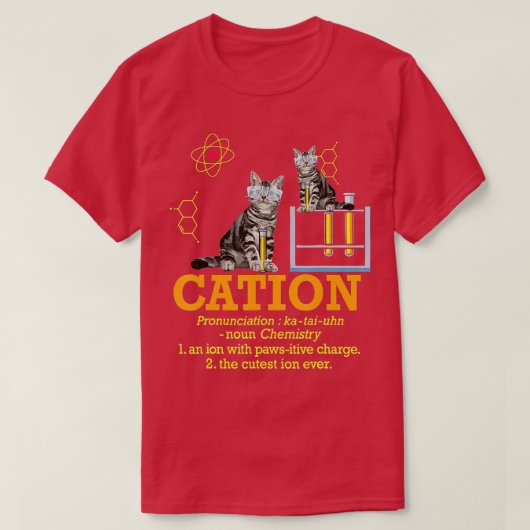 陽おもしろいイオン化学ユーモア科学の各Cat Pu Tシャツ (デザイン正面)