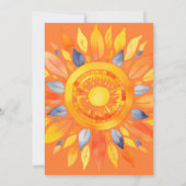 陽が射す太陽の青い光線少年ベイビーシャワー 招待状 (裏面)