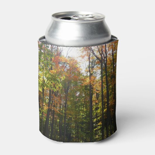 陽ざしの紅葉林 秋の風景 缶クーラー (缶正面)