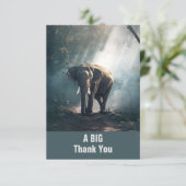 陽に照らされた森の中のアジアゾウありがとう サンキューカード (スタンド正面)
