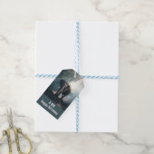 陽に照らされた森の中のアジアゾウ誕生日 ギフトタグ (より糸付き)