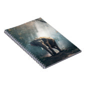 陽に照らされた森の中のアジアゾウ ノートブック (右側)