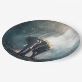 陽に照らされた森の中のアジアゾウ ペーパープレート (アングル)