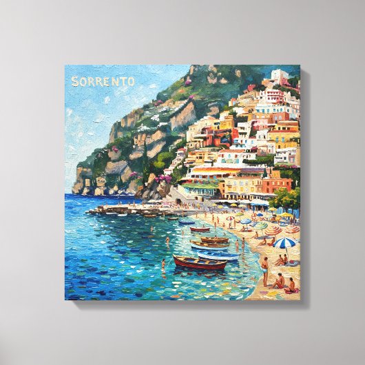 陽光あふれるソレントの海岸エスケープ キャンバスアート (正面)
