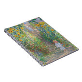 陽光に満ちた庭の小道と子供たちのノートブック ノートブック (右側)