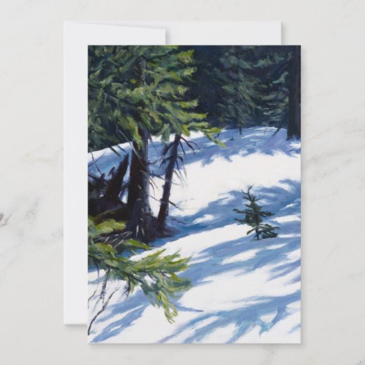 陽光に輝くコロラドの山の雪景色 シーズンカード (正面)