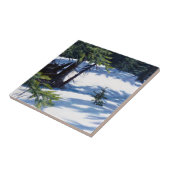 陽光に輝くコロラドの山の雪景色 タイル (側面)