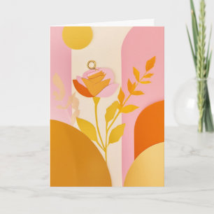 陽光に輝く切り絵の花々 カード
