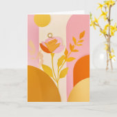 陽光に輝く切り絵の花々 カード (黄色い花)