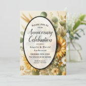 陽光に輝く夏のひまわりが咲く 招待状 (スタンド正面)