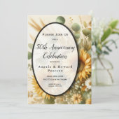 陽光に輝く夏のひまわりが咲く 招待状 (スタンド正面)