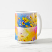  陽光に輝く抽象的なパネル コーヒーマグカップ (正面右)
