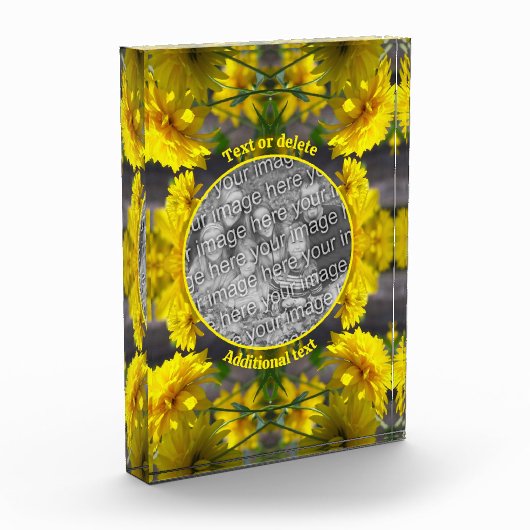 陽光の花パーソナライズされたを加える フォトブロック (左)