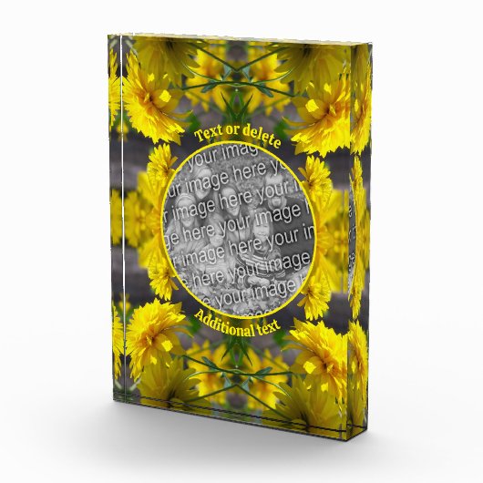 陽光の花パーソナライズされたを加える フォトブロック (右)