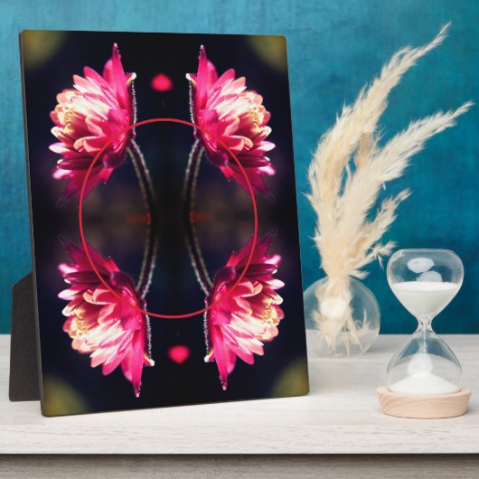 陽光の赤い花あなたの写真を追加 フォトプラーク (側面)