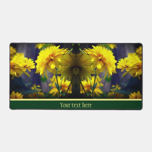 陽光の黄色い花パーソナライズされた デスクマット (正面)