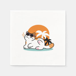 陽光素晴らしの猫 – トロピカルキャット スタンダードカクテルナプキン