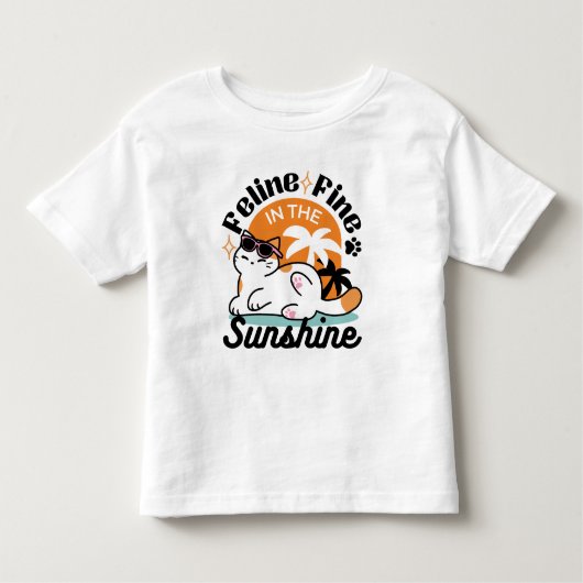 陽光素晴らしの猫 – トロピカルキャット トドラーTシャツ (正面)