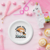 陽光素晴らしの猫 – トロピカルキャット ペーパープレート (パーティー)