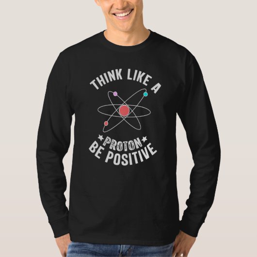 陽子考えのような科学前向きデザイン Tシャツ (正面)