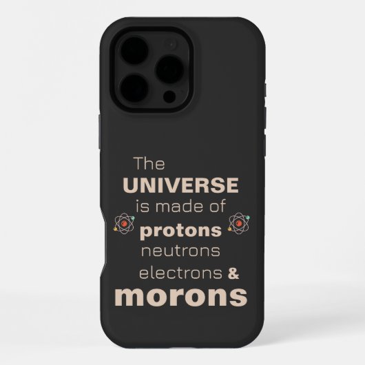 陽子 中性子 電子と馬鹿 iPhoneケース (裏面)