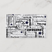 陽性はタイポグラフィを言い表わします 名刺 (裏面)