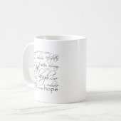 陽性は項目を言い表わします コーヒーマグカップ (正面左)