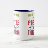 陽性を考えて下さい ツートーンマグカップ (中央)