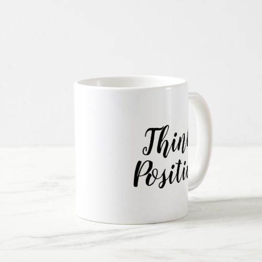 陽性|のスローガンのマグ|の金ゴールドを金考えて下さい コーヒーマグカップ (正面右)