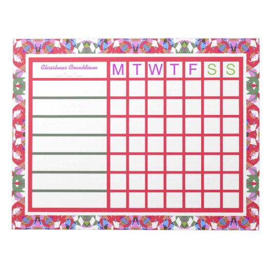 陽気すてきなクリスマスウィークリーリマインダープランナー ノートパッド (正面)