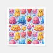 陽気でおもしろいかわいいスイーツ スタンダードカクテルナプキン (正面)