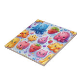 陽気でおもしろいかわいいスイーツ タイル (側面)