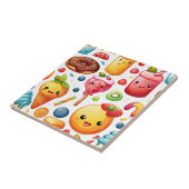 陽気でおもしろいかわいいスイーツ タイル (側面)