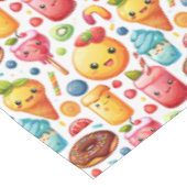 陽気でおもしろいかわいいスイーツ テーブルクロス (アングル)