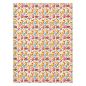 陽気でおもしろいかわいいスイーツ テーブルクロス (正面)