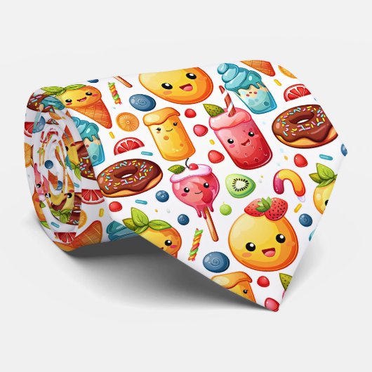 陽気でおもしろいかわいいスイーツ ネクタイ (ロール)