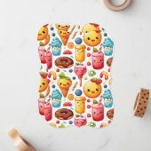 陽気でおもしろいかわいいスイーツ ノートカード (正面/裏面インサイチュ)