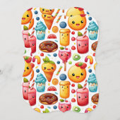 陽気でおもしろいかわいいスイーツ ノートカード (正面/裏面)